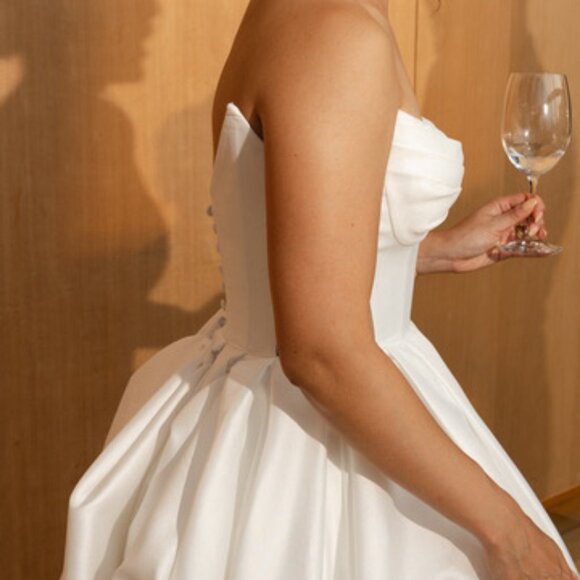 Blanche Bridal Alix Wedding Modern Ballroom Gown with Mesh Cutouts - Picture 6 of 14